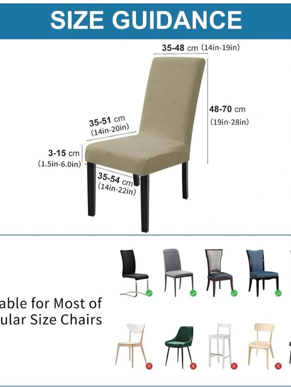 Beige Stretch Dining Chair Slipcovers - Set of 2